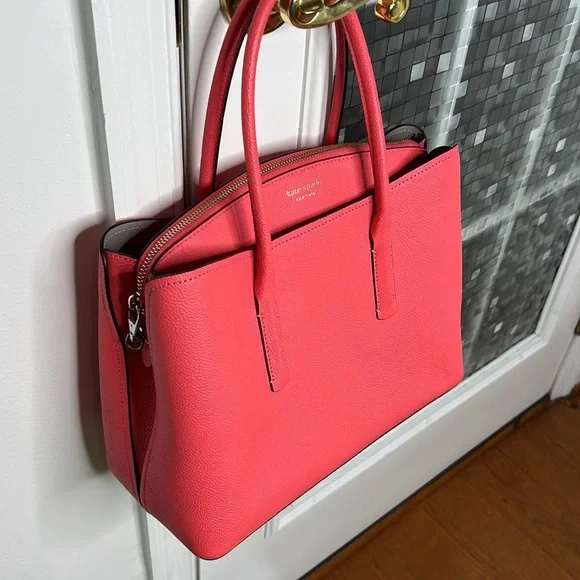 ♠️Kate spade salmon pink leather large satchel bag ♠️ - Picture 2 of 16